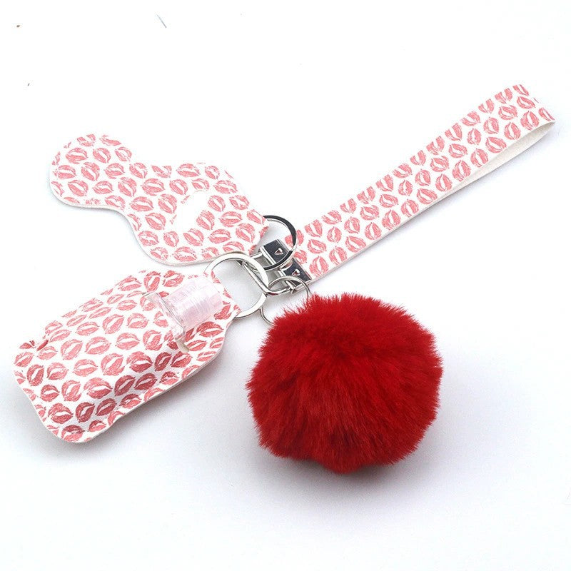 Wholesale PU Leather Case Empty Bottle Keychain Accessory Set